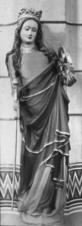 Erfurt, Severikirche, Konsolfigur an Langhauspfeiler: Hl. Katharina; Gerhart, Johann
