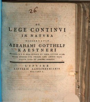 De lege continui in natura dissertatio
