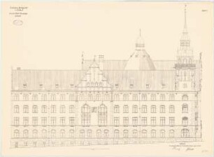 Zivilgericht, Halle/Saale: Aufriss Südansicht 1:75