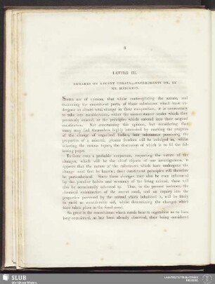 Letter III. Remarks on recent corals ... Experiments on, by Mr. Hatchett