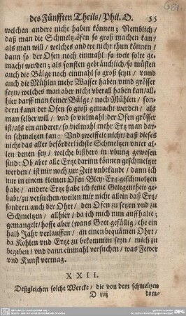 XXII. Deßgleichen solche Wercke/die von dem schmeltzen ...