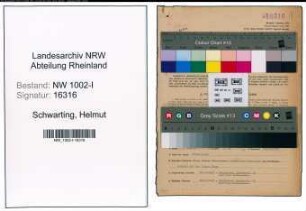 Entnazifizierung Helmut Schwarting, geb. 07.06.1908 (Sachbearbeiter)