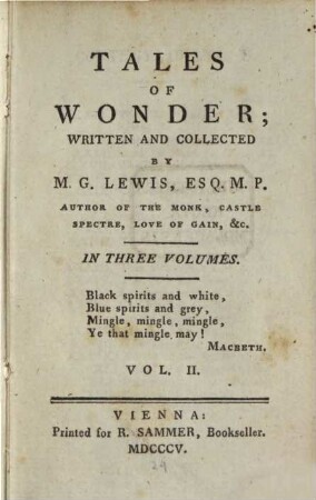 Tales of wonder : in three volumes, 2