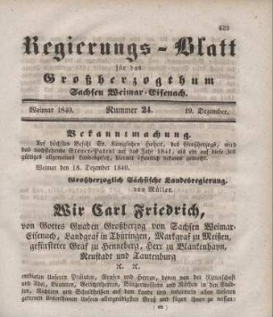 Nr. 24 : 19. Dezember 1840