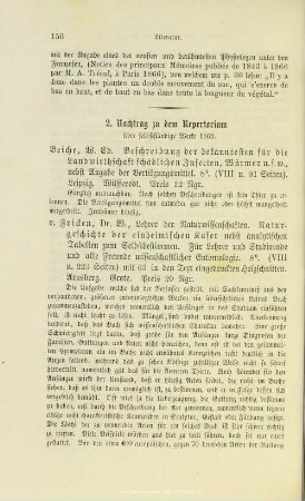 II.2. Nachtrag zu dem Repertorium über selbstständige Werke 1860
