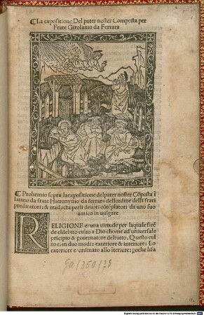 La expositione del pater noster