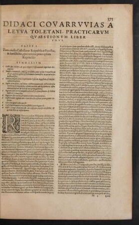 Didaci Covarruvias A Leyva Toletani, Practicarum Quaestionum Liber Unus.
