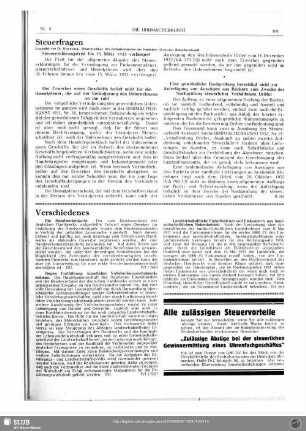 Steuerfragen