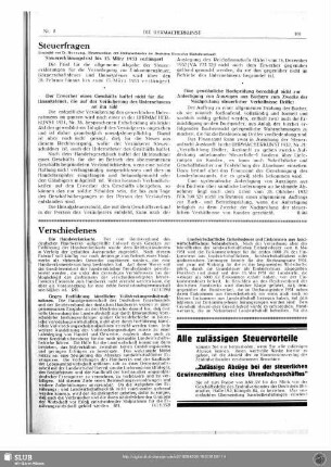 Steuerfragen