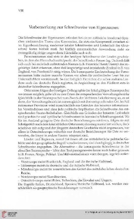 Vorbemerkung zur Schreibweise von Eigennamen
