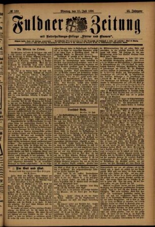 Ausgabe vom Montag, den 15. Juli 1895.