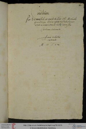 Ärztliches Konsilium für Michael Grindlinger, Sulzbach 1570