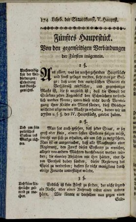 Fünftes Hauptstück. Von den gegenseitigen Verbindungen der Fürsten insgemein