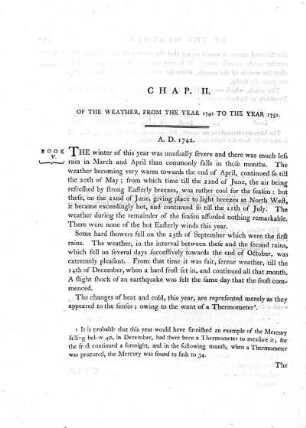 Chap. II. Of the weather from the year 1741 to the year 1751.