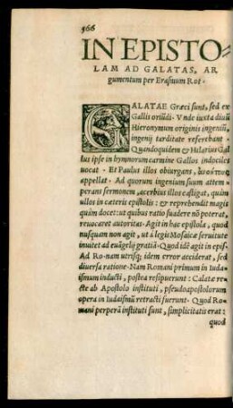 In Epistolam Ad Galatas, Argumentum per Erasmum Rot.