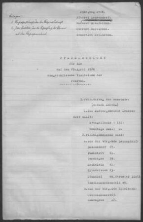 Leuzendorf: Pfarrbericht 1928