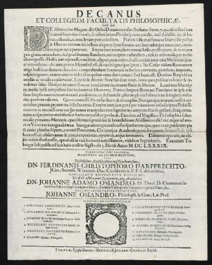 Decanus Et Collegium Facultatis Philosophicae, Lect. Sal.