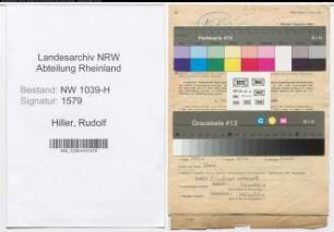 Entnazifizierung Rudolf Hiller , geb. 29.01.1902 (Schlosser)
