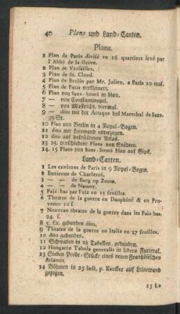 Plans und Land-Carten