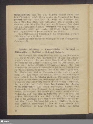Bahnhof Gleisberg - Kummersheim - Gersdorf - Silberwäsche - Wolfstal - Bahnhof Roßwein