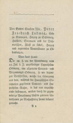 Von Gottes Gnaden Wir ...