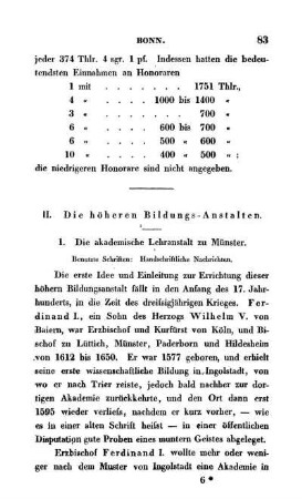 II. Die höheren Bildungs-Anstalten.