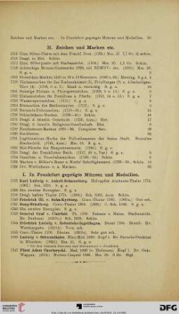 I. In Frankfurt geprägte Münzen und Medaillen (Nr. 1737-1747)