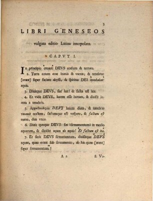 Liber Geneseos ... ad fidem codicum mss. versionumque antiquorum emendavit, et Vulgatam ... adiecit