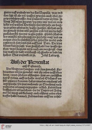 Auß der Nervenstat auß Oesterreich