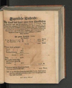 [Flugschrift zur Schlacht bei Höchstädt.]