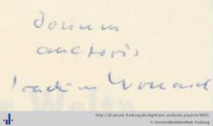 [Provenienz]: Wollasch, Joachim