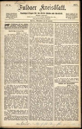 Ausgabe vom Samstag, den 13. Januar 1877.