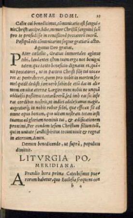 Liturgia Pomeridiana.