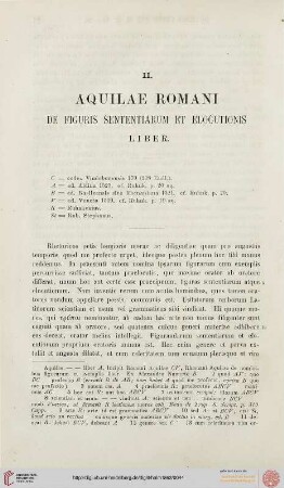 II. Aquilae romani de figuris sententiarum et elocutionis
