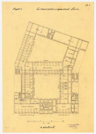 Landesversicherungsanstalt, Berlin Projekt 1: Grundriss 3.OG 1:200