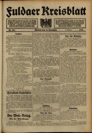 Ausgabe vom Montag, den 16. November 1914.