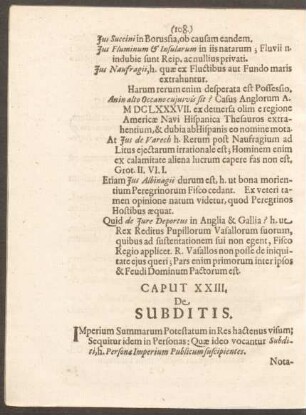 Caput XXIII. De Subditis.