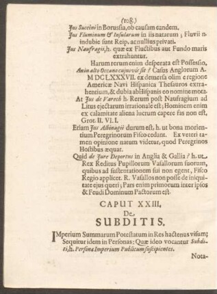 Caput XXIII. De Subditis.