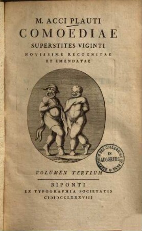 M. Acci Plauti Comoediae Superstites Viginti : Novissime Recognitae Et Emendatae, 3