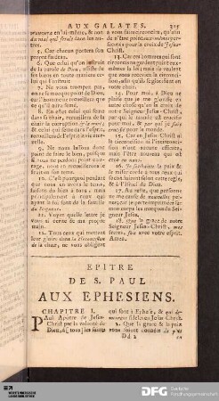 Epitre de S. Paul aux Ephesiens.