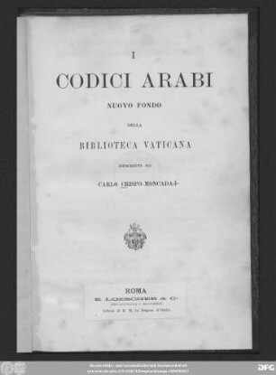 I codici Arabi nuovo fondo della Biblioteca Vaticana