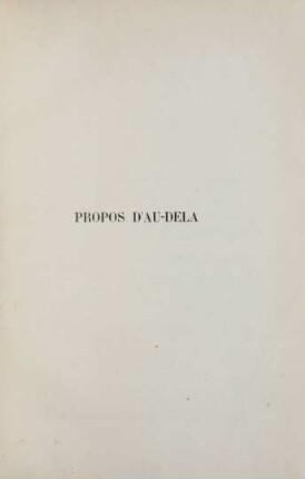 Propos d'au-dela