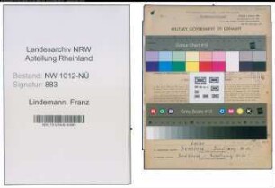 Entnazifizierung Franz Lindemann , geb. 27.11.1899 (Beamter)
