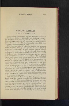 Woman's Suffrage