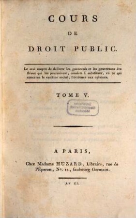 Cours de droit public, 5