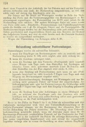 Behandlung unbestellbarer Postsendungen
