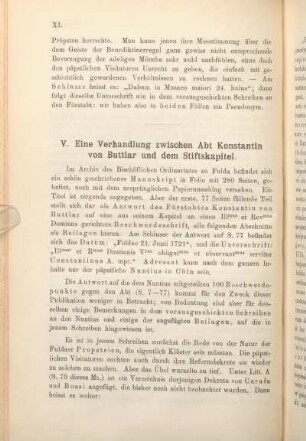 V. Eine Verhandlung zwischen Abt Konstantin von Buttlar und dem Stiftskapitel.
