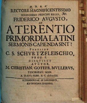 An a Terentio primordia latini sermonis capienda sint?