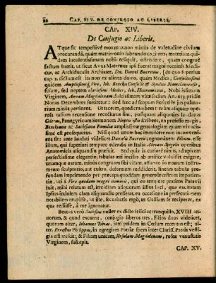 Cap. XIV. De Coniugio ac Liberis.