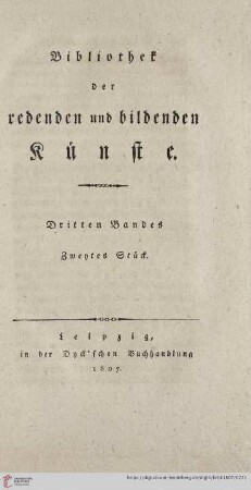 Dritten Bandes zweytes Stück
